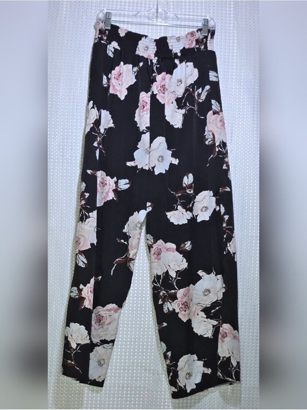 Romantic Floral Palazzo Pants Wide Leg Boho Resort Vacation Cottagecore Size L - Picture 8 of 15